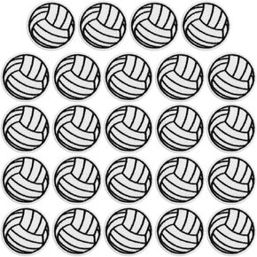 24 Pcs Volleyball Iron on Patches, 2inch Black White Volleyball Embroidered Patches Iron and Sew on Applique Volleyball Patch for Backpacks Sports Clothes Jeans Hats Jacket Art Crafts DIY Accessories