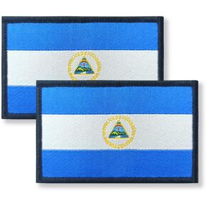 Overdecor Nicaragua Nicaraguan Flag Patch Tactical Military Patches - Hook and Loop Fastener, 2 Pack