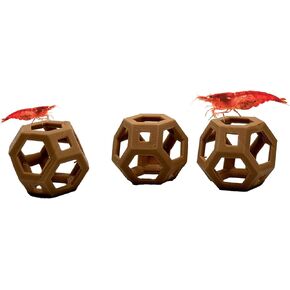 CTWPETS Aquarium Dome 3 Pack Polygon Hidrem Hide | بقعة مختبئ حوض السمك المائي (غابة أخضر)
