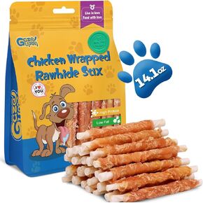 Chicken Wrapped Rawhide Dog Treats,Healthy Training Sticks, Teeth Cleaning Dog Chews w/Glucosamine Chondroitin