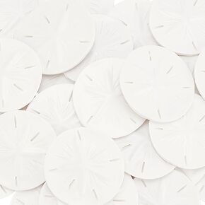 PH PandaHall 1.5 Inch White Sand Dollars, 30pcs Resin Wedding Seashell Craft Sandollars Shell Pendants Coin Beads Ornaments for Christmas Tree Wakiki Hawaii Anklet Bracelet Necklaces Earring Making