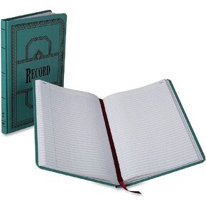 Boorum & Pease 66 Series Account Books, Record Ruling, 300 Pages, 12-1/8ʺ x 7-5/8ʺ, Blue (66-300-R)