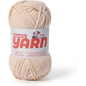 Plush Chunky Chenille Yarn for Crocheting, Soft Fluffy Velvet Yarn for Crocheting, Fuzzy Baby Blanket Knitting Yarn, 100g/131yds Bulky Amigurumi Yarn（Deep Pink）