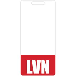 LVN Badge Buddy (Blue) - Vertical Heavy Duty Badge Tags for Licensed Vocational Nurses - Double Sided Identification Card