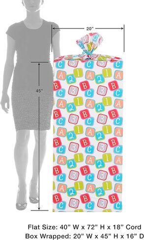 American Greetings Jumbo Plastic Gift Bag for Baby Shower, Baby Blocks (1 Bag, 6 ft. x 3.33 ft.) in Saudi Arabia