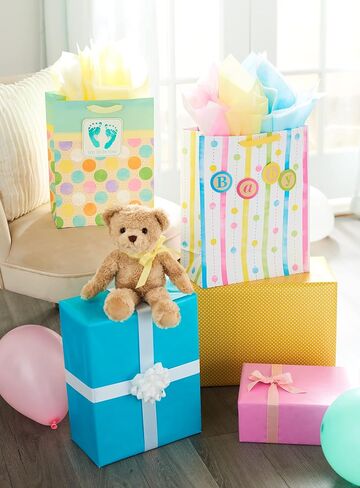 American Greetings Jumbo Plastic Gift Bag for Baby Shower, Baby Blocks (1 Bag, 6 ft. x 3.33 ft.) in Saudi Arabia