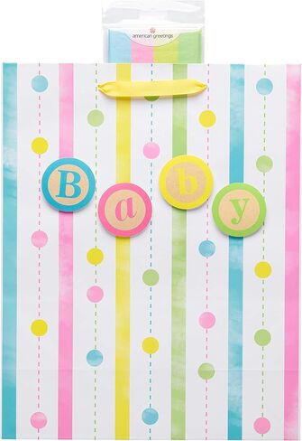 American Greetings Jumbo Plastic Gift Bag for Baby Shower, Baby Blocks (1 Bag, 6 ft. x 3.33 ft.) in Saudi Arabia