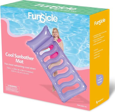 Funsicle 6 أقدام بارد شمس شمس حصيرة صالة ماء قابلة للنفخ مع مسند رأس مريح in Kuwait