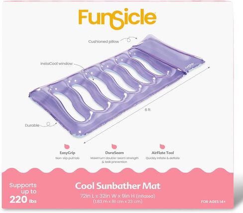 Funsicle 6 أقدام بارد شمس شمس حصيرة صالة ماء قابلة للنفخ مع مسند رأس مريح in Kuwait