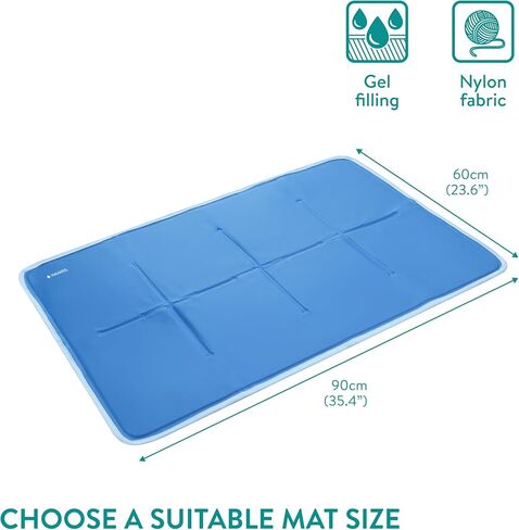 Navaris Gel Pet Cooling Mat - Cool Pad for Dog or Cat and Other Pets - Cooler Bed Mats for Dogs or Cats - Medium - 23.62" x 35.43" x 0.20" (60 x 90 x 0.5 cm) in Saudi Arabia
