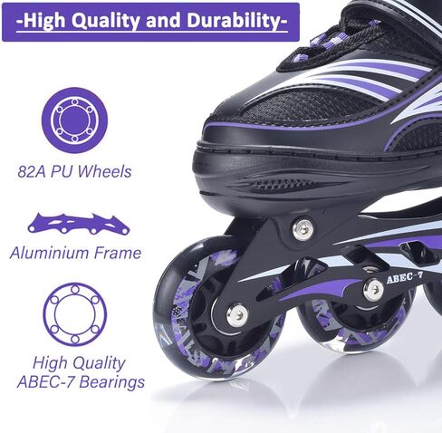 ERNAN Inline Roller Skates,Adjustable Inline Skate for Kids and Adults with Full Light Up Wheels,Outdoor Roller Blades for Boys and Girls, Men and Women in Saudi Arabia
