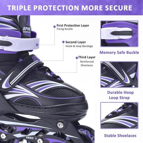 ERNAN Inline Roller Skates,Adjustable Inline Skate for Kids and Adults with Full Light Up Wheels,Outdoor Roller Blades for Boys and Girls, Men and Women in Saudi Arabia
