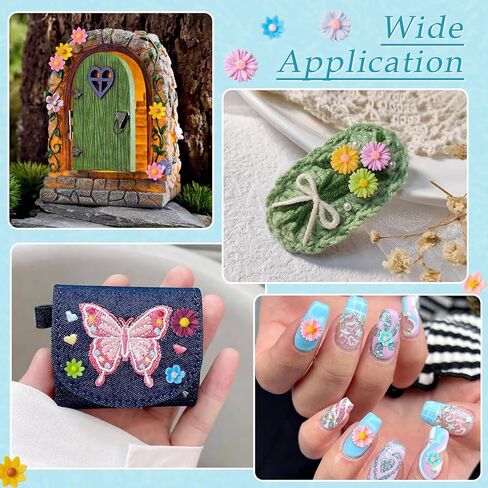Craftdady 200 pcs Luminous Flower Resin Cabochons Grow in The Dark Flat Back Floral Beads No Hole DIY Flower Resin Cabochons for Jewelry Making Scrapbooking Embellishments Hair Clip Phone Case Decor in Saudi Arabia