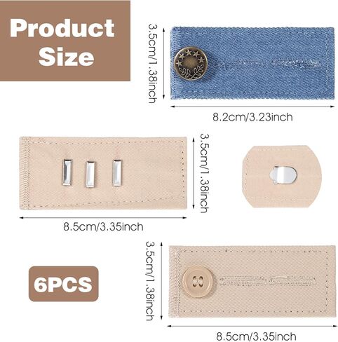 موسع زر 6Pack للجينز ، موسعات الخصر المرنة للنساء للنساء ، in Kuwait