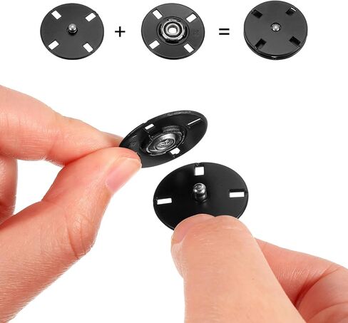 uxcell 5Pcs Snap Buttons, Metal Invisible Buckle Fasteners Press Studs Buttons for Clothing Leather Sewing (Gold, 25mm) in Kuwait
