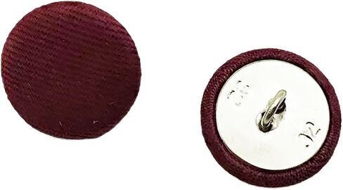 20PC Sewing Satin Fabric Cloth Covered Buttons with Metal Shank Round Buttons for DIY Sewing Clothing Craft Buttons, Burgundy, 25mm in Saudi Arabia