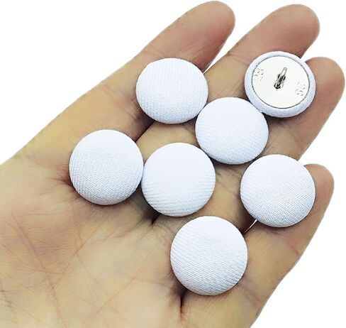 20PC Sewing Satin Fabric Cloth Covered Buttons with Metal Shank Round Buttons for DIY Sewing Clothing Craft Buttons, Burgundy, 25mm in Saudi Arabia