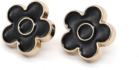 12mm(0.472inch) 20pcs Vintage Flower Black Gold Metal Buttons for Clothes Women Shirt Dress Handmade Decorative Sewing Accessories Wholesale(Golden Black) in Saudi Arabia