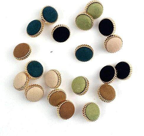 Heyiwell 20PC Mixed Round Velvet Fabric Cloth Covered Button with Metal Shank for Wedding Dresses,Shirt,Sweaters,Dress,DIY Sewing Accessories 12.5mm in Saudi Arabia