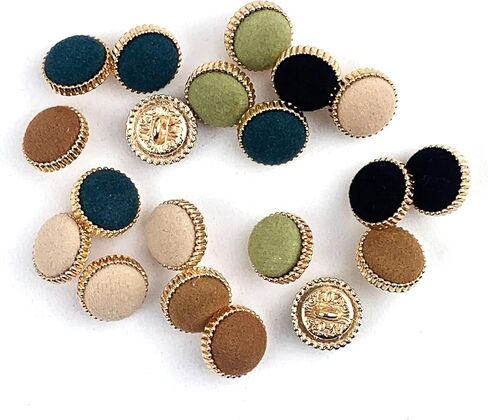 Heyiwell 20PC Mixed Round Velvet Fabric Cloth Covered Button with Metal Shank for Wedding Dresses,Shirt,Sweaters,Dress,DIY Sewing Accessories 12.5mm in Saudi Arabia