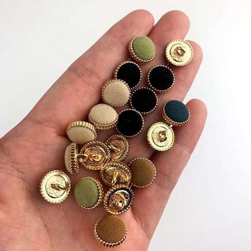 Heyiwell 20PC Mixed Round Velvet Fabric Cloth Covered Button with Metal Shank for Wedding Dresses,Shirt,Sweaters,Dress,DIY Sewing Accessories 12.5mm in Saudi Arabia