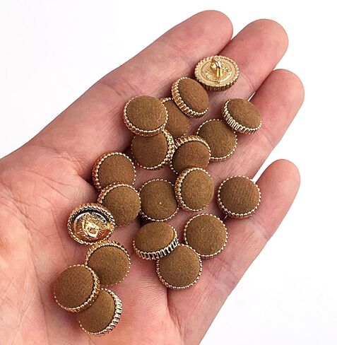 Heyiwell 20PC Mixed Round Velvet Fabric Cloth Covered Button with Metal Shank for Wedding Dresses,Shirt,Sweaters,Dress,DIY Sewing Accessories 12.5mm in Kuwait