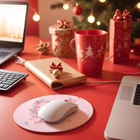 Pink Mouse Pad, Girly Mouse Pad Gifts for Women, Mousepad for Laptop Wireless Mouse Aesthetic Pretty Office Accessories Small Computer Mouse Pads for Desk Mini Mouse Pad 8.7x8.7 Inches in Kuwait