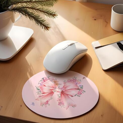 Pink Mouse Pad, Girly Mouse Pad Gifts for Women, Mousepad for Laptop Wireless Mouse Aesthetic Pretty Office Accessories Small Computer Mouse Pads for Desk Mini Mouse Pad 8.7x8.7 Inches in Kuwait
