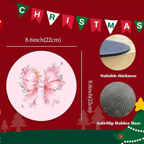 Pink Mouse Pad, Girly Mouse Pad Gifts for Women, Mousepad for Laptop Wireless Mouse Aesthetic Pretty Office Accessories Small Computer Mouse Pads for Desk Mini Mouse Pad 8.7x8.7 Inches in Kuwait