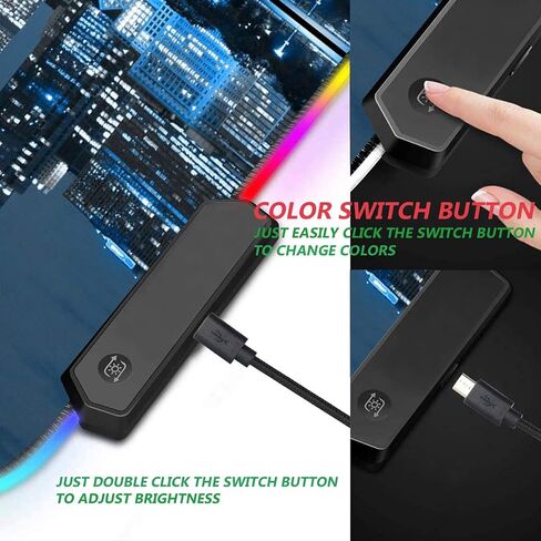 وسادة الماوس للألعاب RGB مع السفينة القهوة ، XXL كبيرة المتوهجة المتوهجة Mousepad ، قاعدة مطاطية مضادة للانزلاق ، حصيرة مكتب لوحة مفاتيح الكمبيوتر 31.5 × 11.8 بوصة - مشهد أفق شيكاغو في الليل in Saudi Arabia