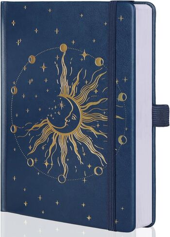 Sun & Moon Journals for Women Men ، A5 Gardcover Notebooks للكتابة للعمل ، السفر ، المدرسة ، 318 صفحة مرقمة ، 5.8 "× 8.4" in Kuwait