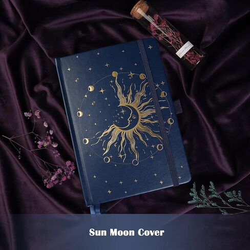 Sun & Moon Journals for Women Men ، A5 Gardcover Notebooks للكتابة للعمل ، السفر ، المدرسة ، 318 صفحة مرقمة ، 5.8 "× 8.4" in Kuwait