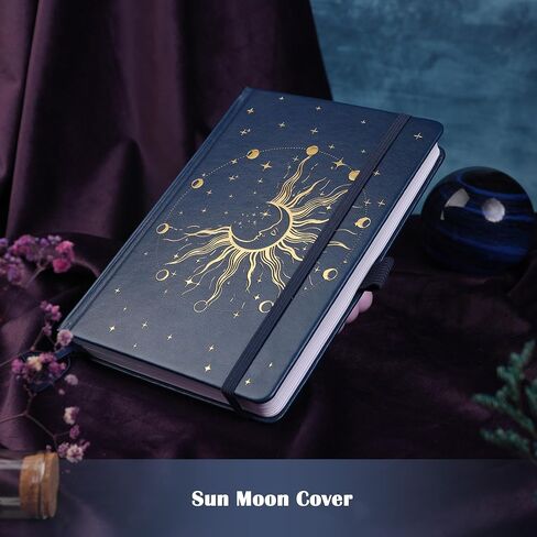 Sun & Moon Journals for Women Men ، A5 Gardcover Notebooks للكتابة للعمل ، السفر ، المدرسة ، 318 صفحة مرقمة ، 5.8 "× 8.4" in Kuwait