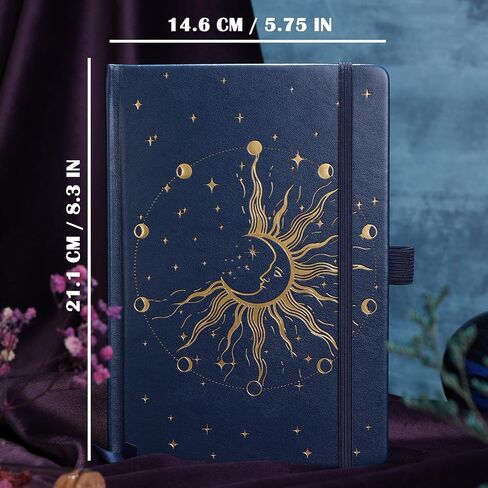 Sun & Moon Journals for Women Men ، A5 Gardcover Notebooks للكتابة للعمل ، السفر ، المدرسة ، 318 صفحة مرقمة ، 5.8 "× 8.4" in Kuwait