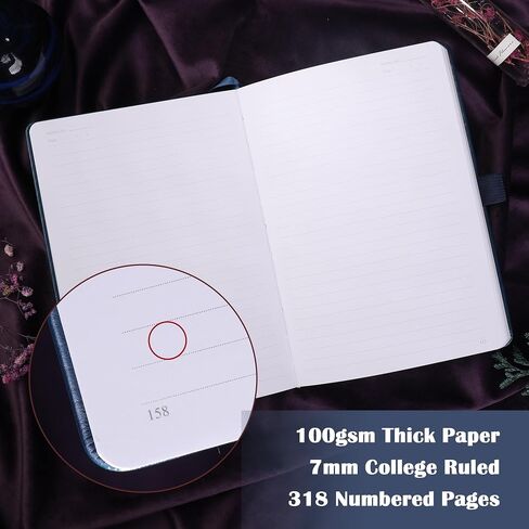 Sun & Moon Journals for Women Men ، A5 Gardcover Notebooks للكتابة للعمل ، السفر ، المدرسة ، 318 صفحة مرقمة ، 5.8 "× 8.4" in Kuwait
