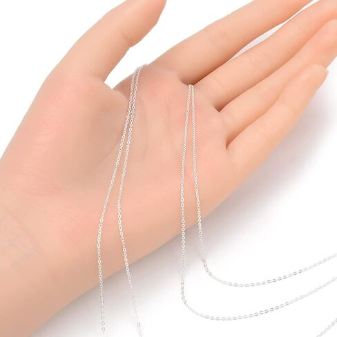 Adabele 5 Feet Authentic 925 Sterling Silver Unfinished 1.2mm (0.05 Inch) Flat Cable Link Chain Thin Small Bulk Hypoallergenic Nickel Free for DIY Craft Jewelry Making SSK-R1 in Saudi Arabia
