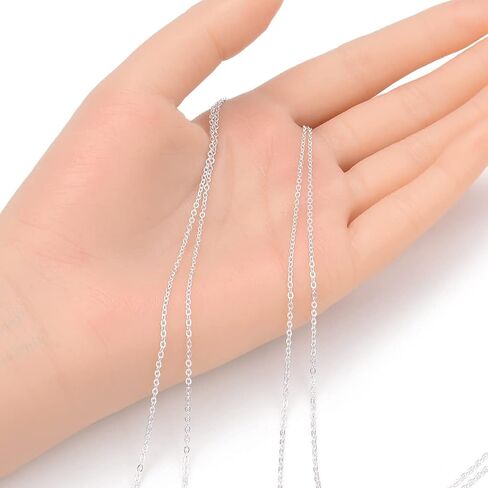Adabele 5 Feet Authentic 925 Sterling Silver Unfinished 1.2mm (0.05 Inch) Flat Cable Link Chain Thin Small Bulk Hypoallergenic Nickel Free for DIY Craft Jewelry Making SSK-R1 in Saudi Arabia