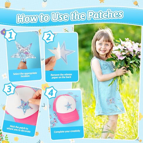 Letter Patches Self-Adhesive for Kids Clothing: Kingsow Blue 60Pcs Flowers Butterfly Letters Patch Stickers A-Z Alphabet Applique - Cute Fabric Letters Patches Stick on Jackets Hats Bags DIY Crafts in Saudi Arabia