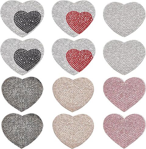FREEBLOSS 23PCS Embroidered Iron on Patches with Glue Embroidered Clothing Repair Patch Heart Shape Iron On Embroidered Patch Chenille Heart Applique Patches for Hats Clothing Decor in Saudi Arabia