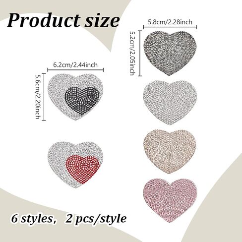 FREEBLOSS 23PCS Embroidered Iron on Patches with Glue Embroidered Clothing Repair Patch Heart Shape Iron On Embroidered Patch Chenille Heart Applique Patches for Hats Clothing Decor in Saudi Arabia