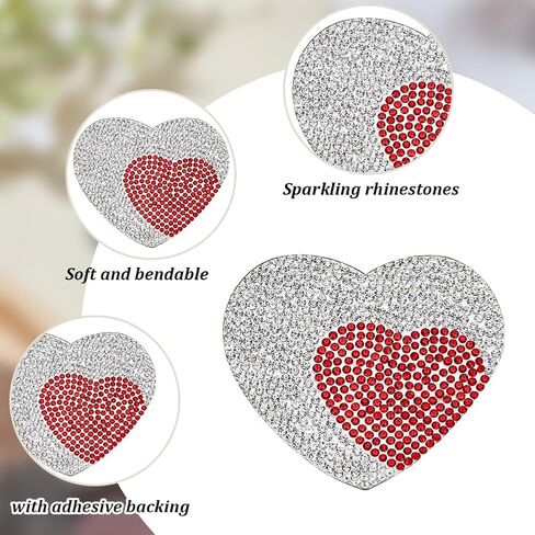 FREEBLOSS 23PCS Embroidered Iron on Patches with Glue Embroidered Clothing Repair Patch Heart Shape Iron On Embroidered Patch Chenille Heart Applique Patches for Hats Clothing Decor in Saudi Arabia