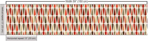 Ambesonne Retro Fabric by The Yard Sixties and Seventies Style Geometric Round Shaped Repeated Symmetric Design Fabric for Water Resistant for Outdoor Furnishing & Indoor Projects 1 Yard Orange Cream in Saudi Arabia