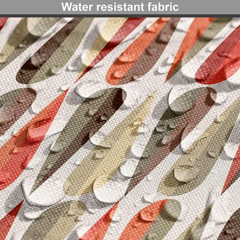 Ambesonne Retro Fabric by The Yard Sixties and Seventies Style Geometric Round Shaped Repeated Symmetric Design Fabric for Water Resistant for Outdoor Furnishing & Indoor Projects 1 Yard Orange Cream in Saudi Arabia