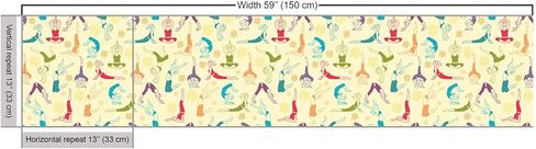 Ambesonne Retro Fabric by The Yard Sixties and Seventies Style Geometric Round Shaped Repeated Symmetric Design Fabric for Water Resistant for Outdoor Furnishing & Indoor Projects 1 Yard Orange Cream in Kuwait