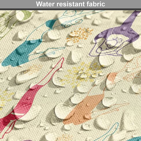 Ambesonne Retro Fabric by The Yard Sixties and Seventies Style Geometric Round Shaped Repeated Symmetric Design Fabric for Water Resistant for Outdoor Furnishing & Indoor Projects 1 Yard Orange Cream in Kuwait