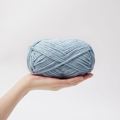 NICEEC 3 Skeins Soft Wool-Acrylic Yarn for Knitting Worsted Weight Yarn Quality Yarn for DIY Craft Wool Blend Yarn for Crochet Blanket Yarn(3×3.53oz,3×153yds)-Light Blue in Kuwait