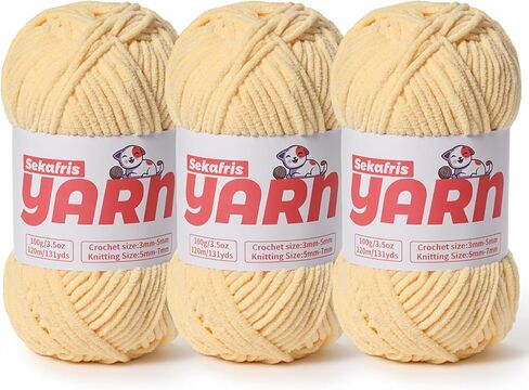 Plush Chunky Chenille Yarn for Crocheting, Soft Fluffy Velvet Yarn for Crocheting, Fuzzy Baby Blanket Knitting Yarn, 100g/131yds Bulky Amigurumi Yarn（Deep Pink） in Saudi Arabia