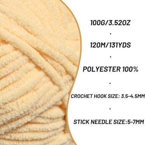 Plush Chunky Chenille Yarn for Crocheting, Soft Fluffy Velvet Yarn for Crocheting, Fuzzy Baby Blanket Knitting Yarn, 100g/131yds Bulky Amigurumi Yarn（Deep Pink） in Saudi Arabia