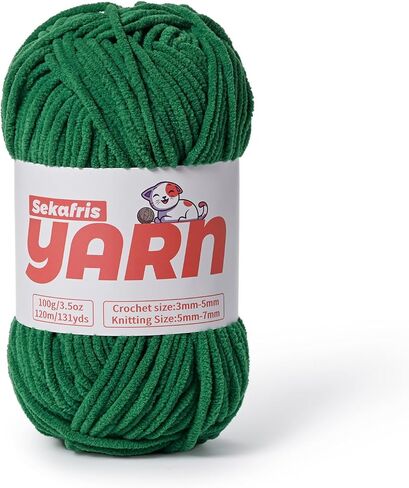 Plush Chunky Chenille Yarn for Crocheting, Soft Fluffy Velvet Yarn for Crocheting, Fuzzy Baby Blanket Knitting Yarn, 100g/131yds Bulky Amigurumi Yarn（Deep Pink） in Saudi Arabia