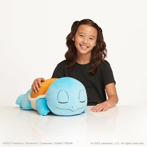 Pokemon 18-inch Plush Sleeping Squirtle - Cuddly Pokémon - Must Have for Pokémon Fans - Plush for Traveling, Car Rides, Nap Time, and Play Time in Saudi Arabia